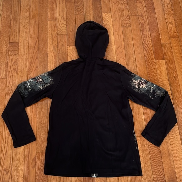 NWT Vanilla Sugar Black Patterned Zip Cardigan with Hood - Picture 4 of 10